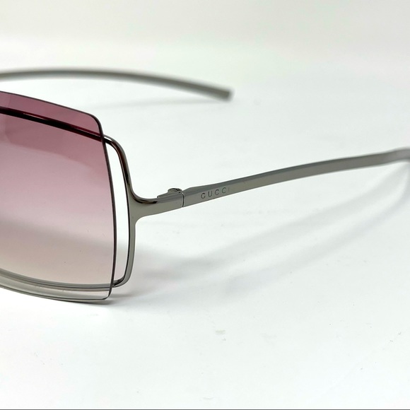 Gucci Sunglasses shield lens GG1711 6LBBI Rose gradient lens silver frame - Picture 4 of 11
